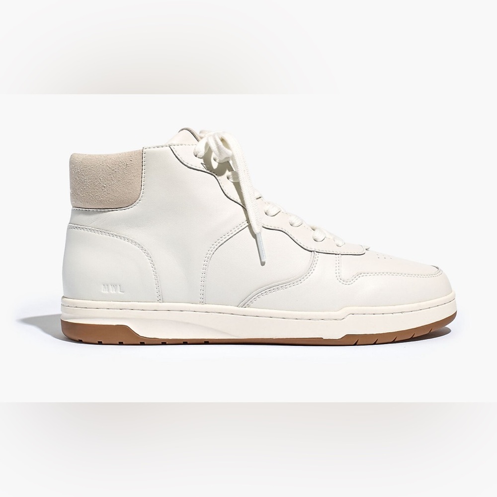 Madewell Court High-Top Sneakers in Antique White and Multi - Picture 3 of 8